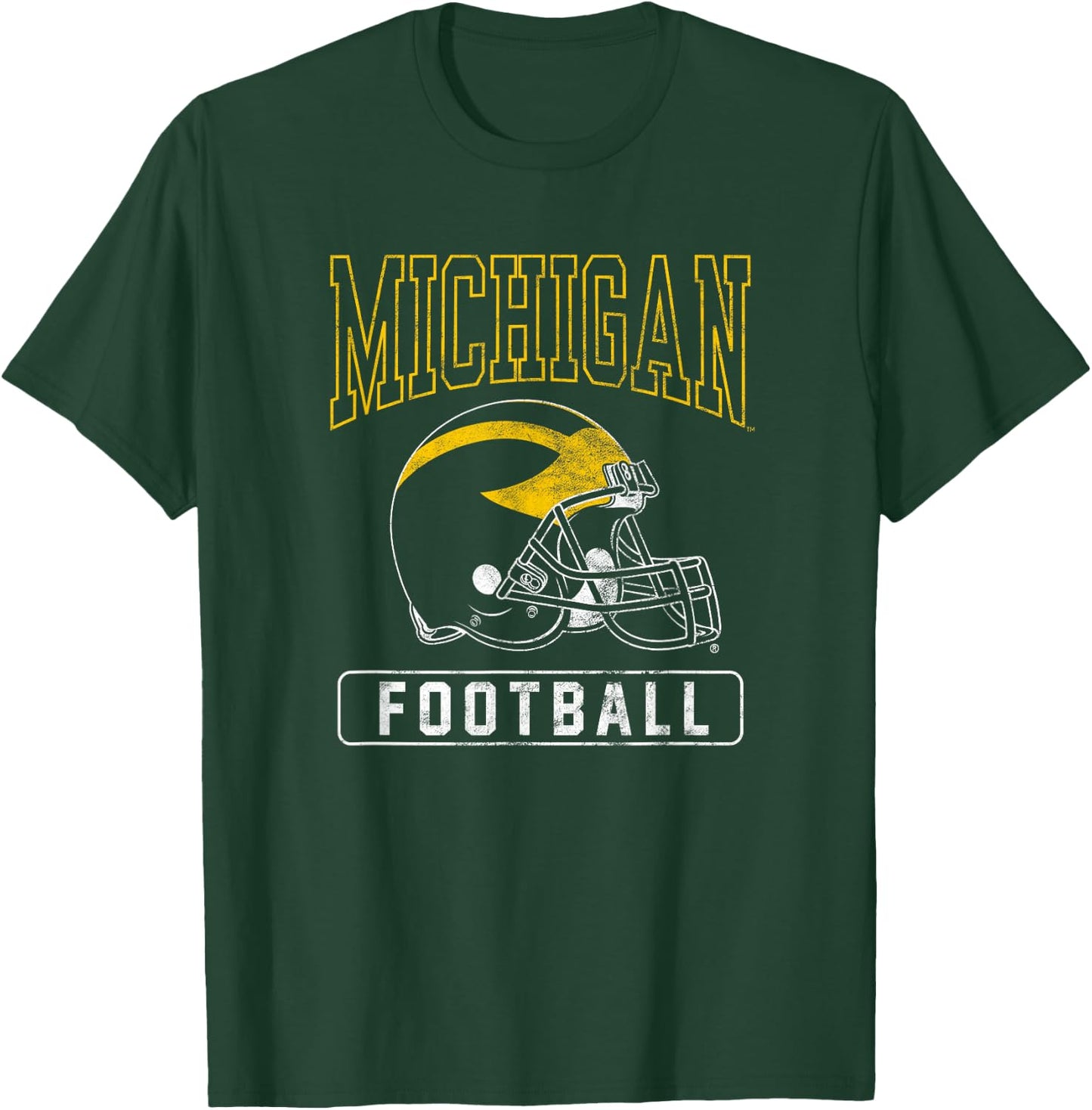 University of Michigan Wolverines U of M Football Helmet T-Shirt - T-Shirt | Forest