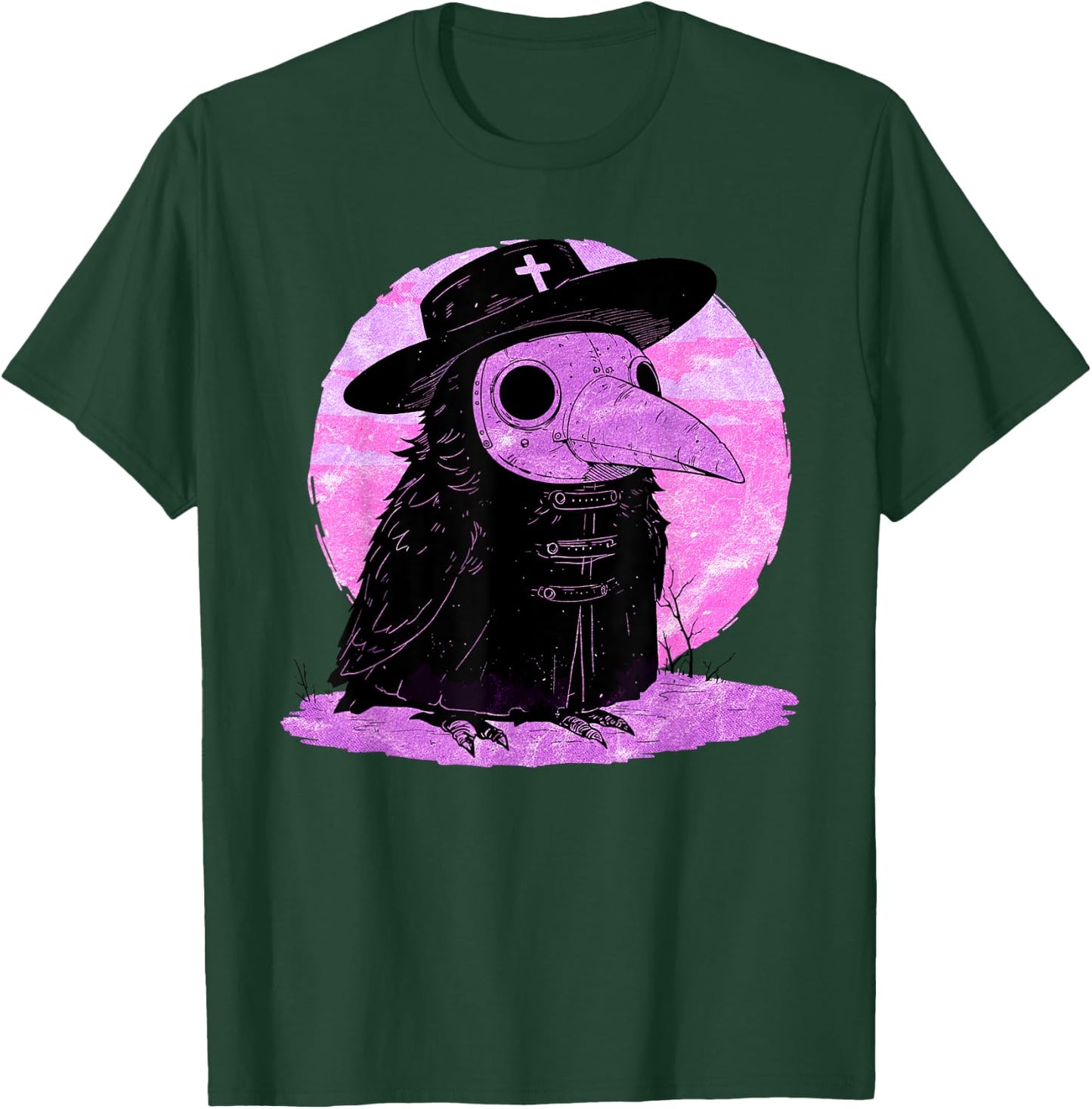 Kawaii Pastel Goth Steam Punk Mask Plague Doctor Crow Goth T-Shirt - T-Shirt | Forest