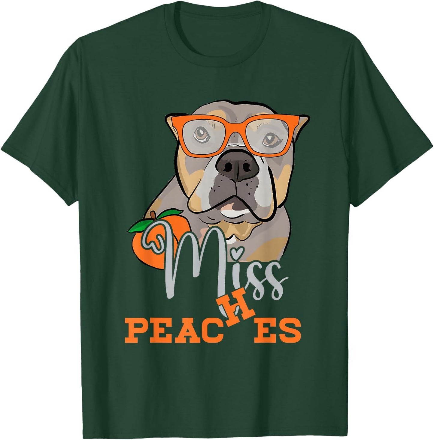 Miss a Peaches Pitbull Dog Animal Pet Lover Humor T-Shirt - T-Shirt | Forest
