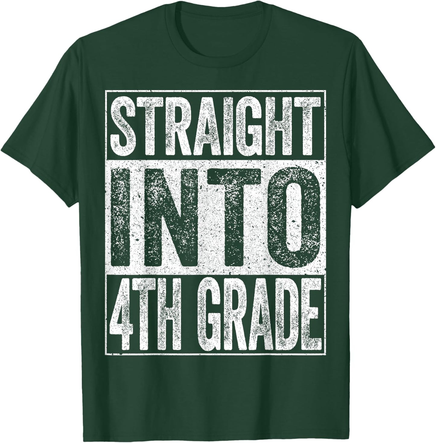 Straight Into 4th Grade Shirt Boy Girl Back To School T-Shirt - T-Shirt | Forest