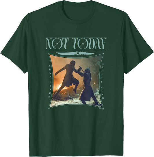 Game Of Thrones Not Today Night King & Arya Cinematic Panel T-Shirt - T-Shirt | Forest