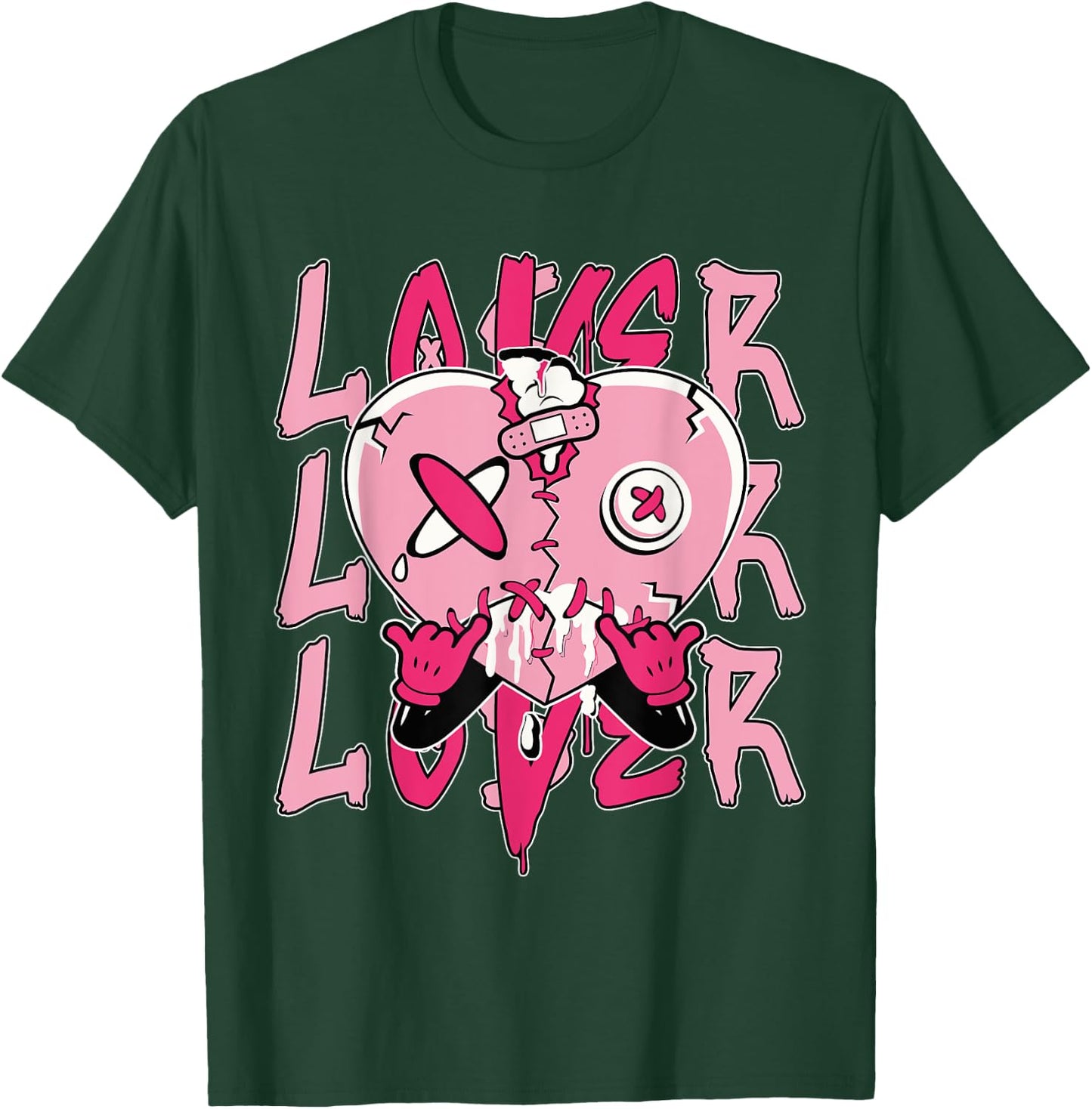 Pink Loser Lover Pink Drip Heart Matching Women T-Shirt - T-Shirt | Forest