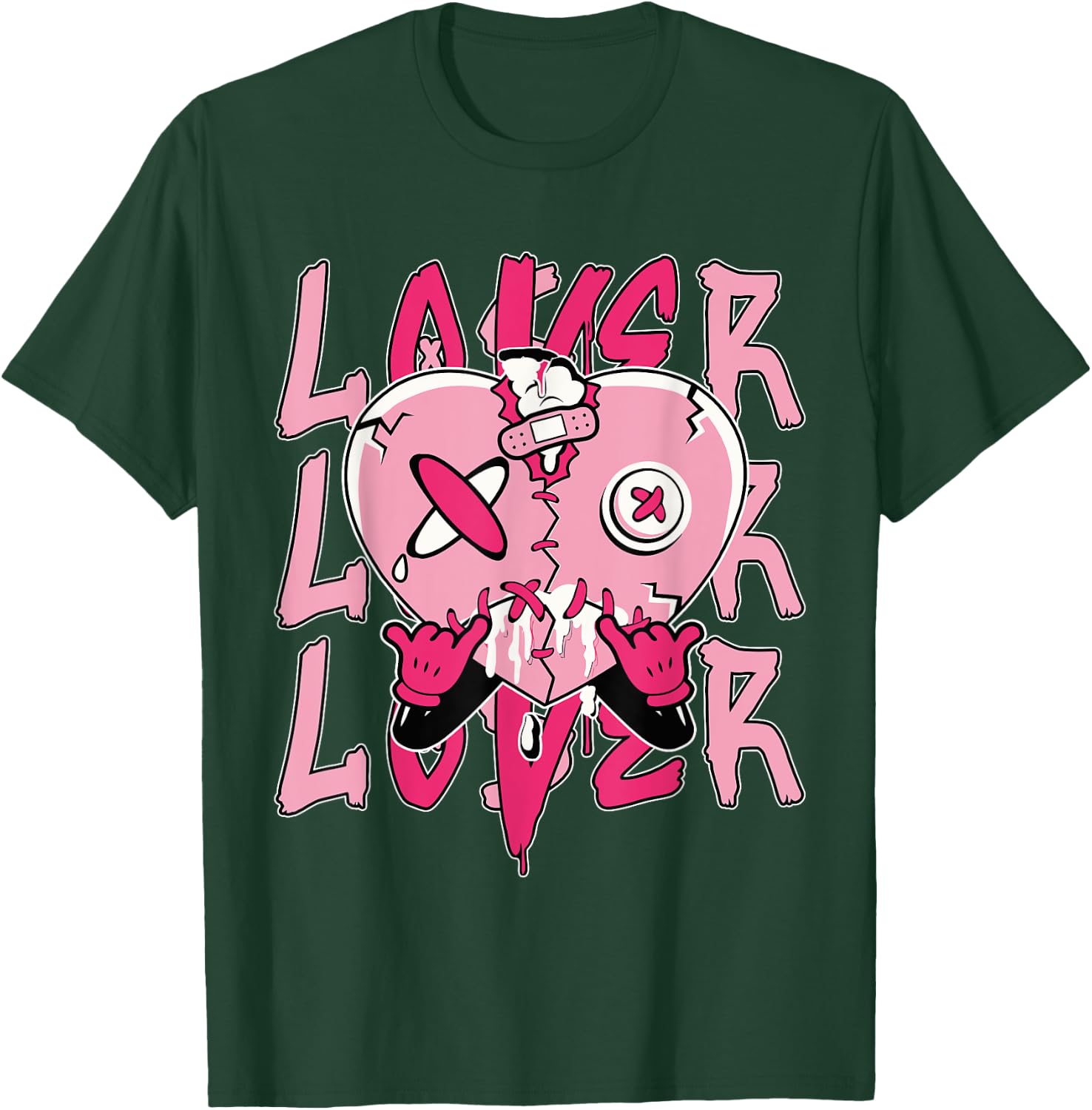Pink Loser Lover Pink Drip Heart Matching Women T-Shirt - T-Shirt | Forest