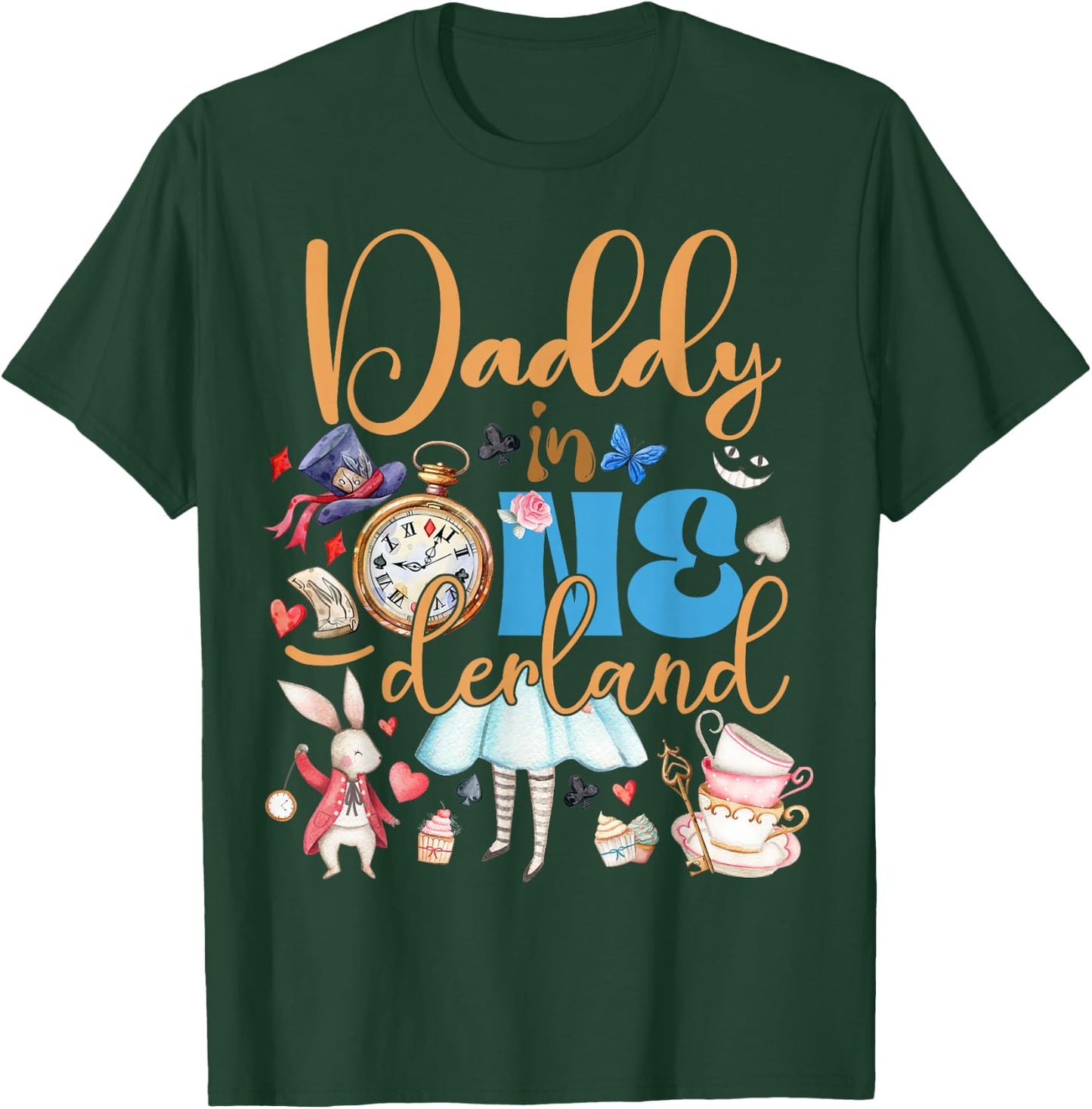 Alice Daddy in ONEderland Birthday Family T-Shirt - T-Shirt | Forest