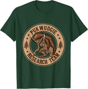 Pukwudgie Research Team Monster Creatures Local Cryptid T-Shirt - T-Shirt | Forest