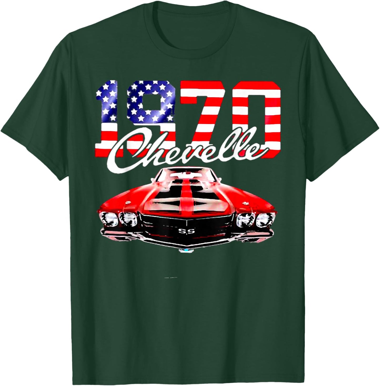 1970 70 Chevelle SS Trending Chevys Muscle Red White Car T-Shirt - T-Shirt | Forest