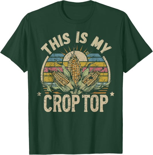 Vintage This Is My Crop Top Funny Farmer T-Shirt - T-Shirt | Forest