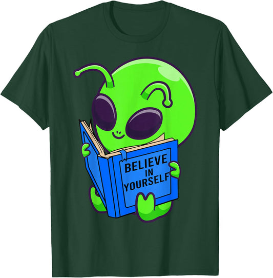 Alien Ufo Space Aliens Believe in Yourself Gifts Men, Women T-Shirt - T-Shirt | Forest