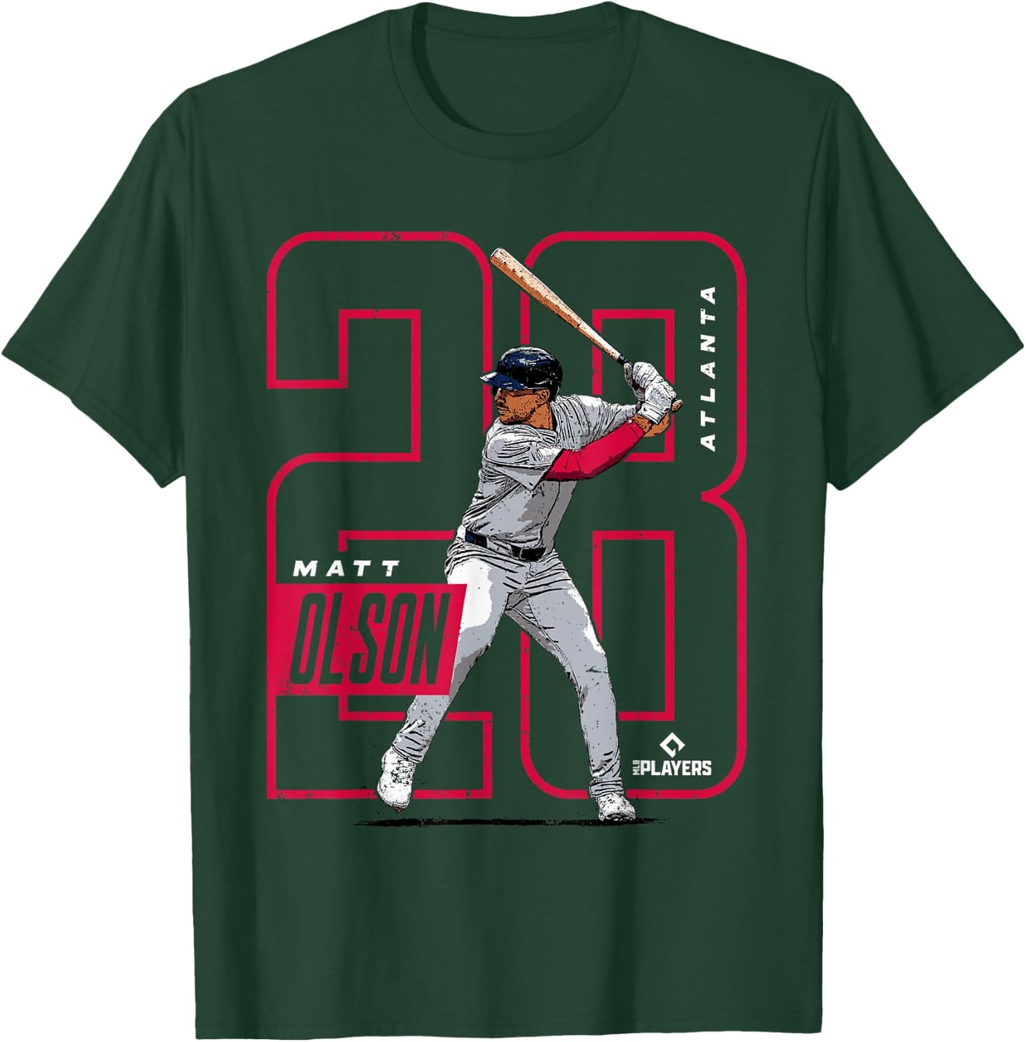 Matt Olson | Atlanta Baseball MLB Players | MLBOLS4025-S T-Shirt - T-Shirt | Forest