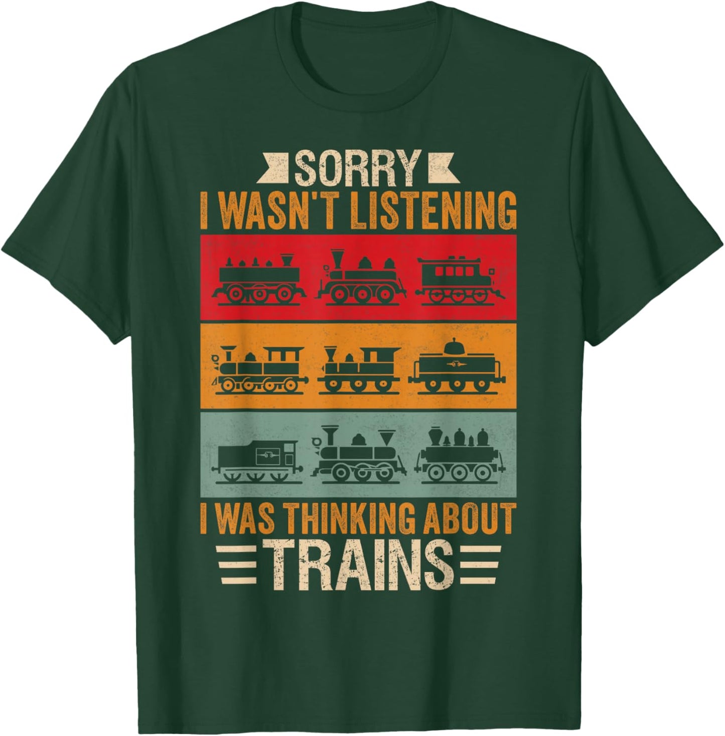 Retro Train Lover Conductor Costume Funny Train Boy Men T-Shirt - T-Shirt | Forest