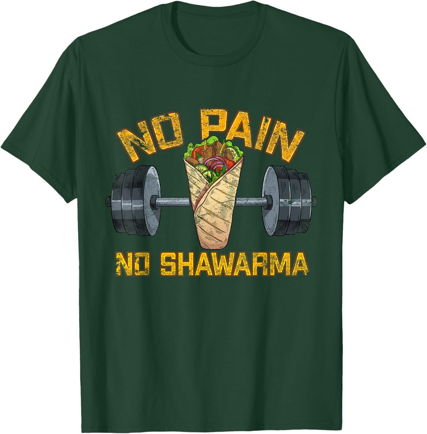 Shawarma Fan Arabic Fitness Kitchen Weight Lifting T-Shirt - T-Shirt | Forest