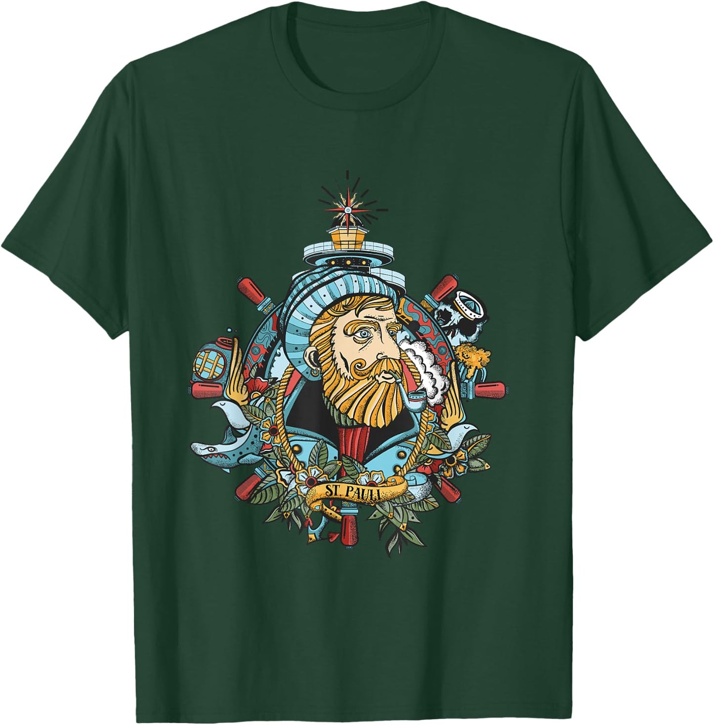 Seadog St. Pauli - Hamburg Cool Sailor Retro Tattoo Style Women T-Shirt - T-Shirt | Forest