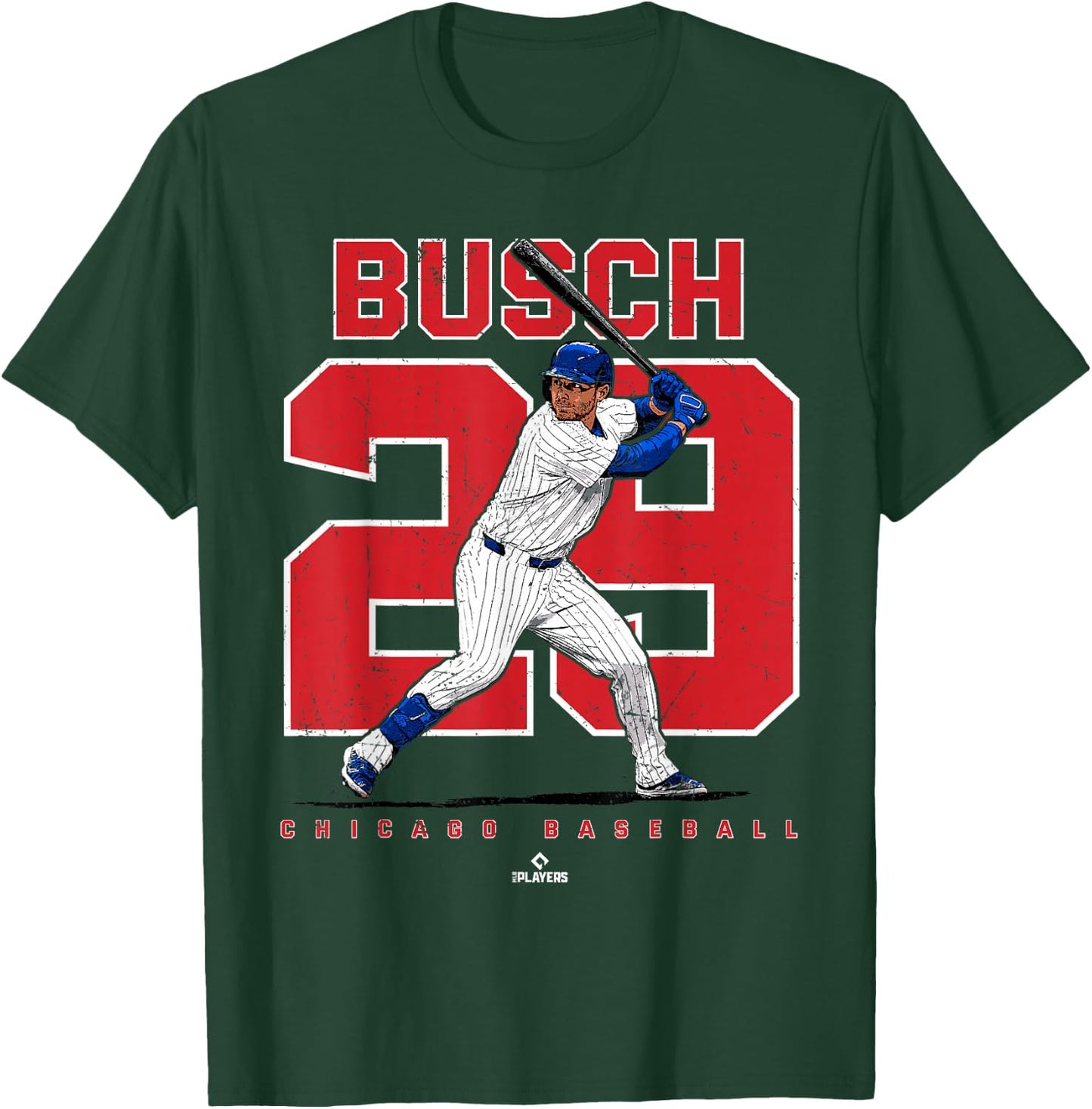 Number & Portrait Michael Busch Chicago MLBPA T-Shirt - T-Shirt | Forest