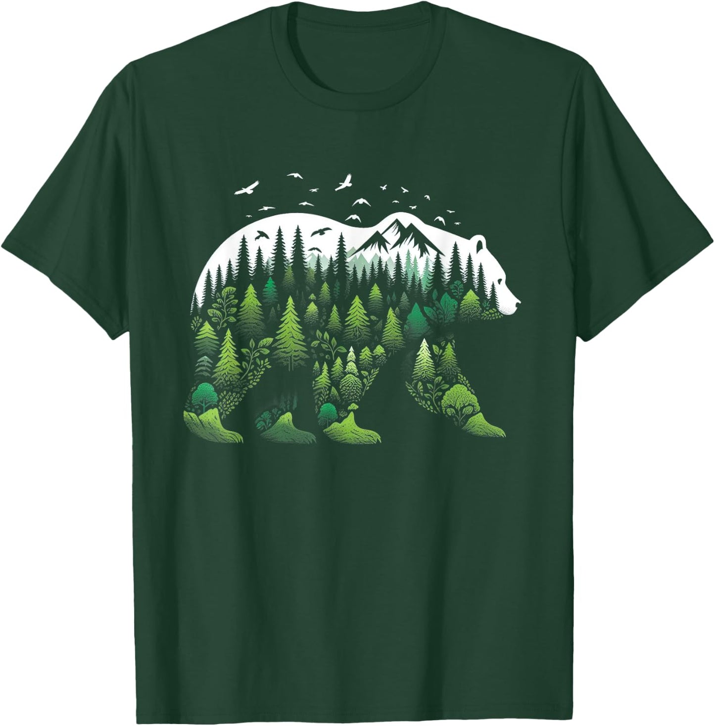 Surreal Bear Nature Outdoor Mountains Forest Trees Wildlife T-Shirt - T-Shirt | Forest