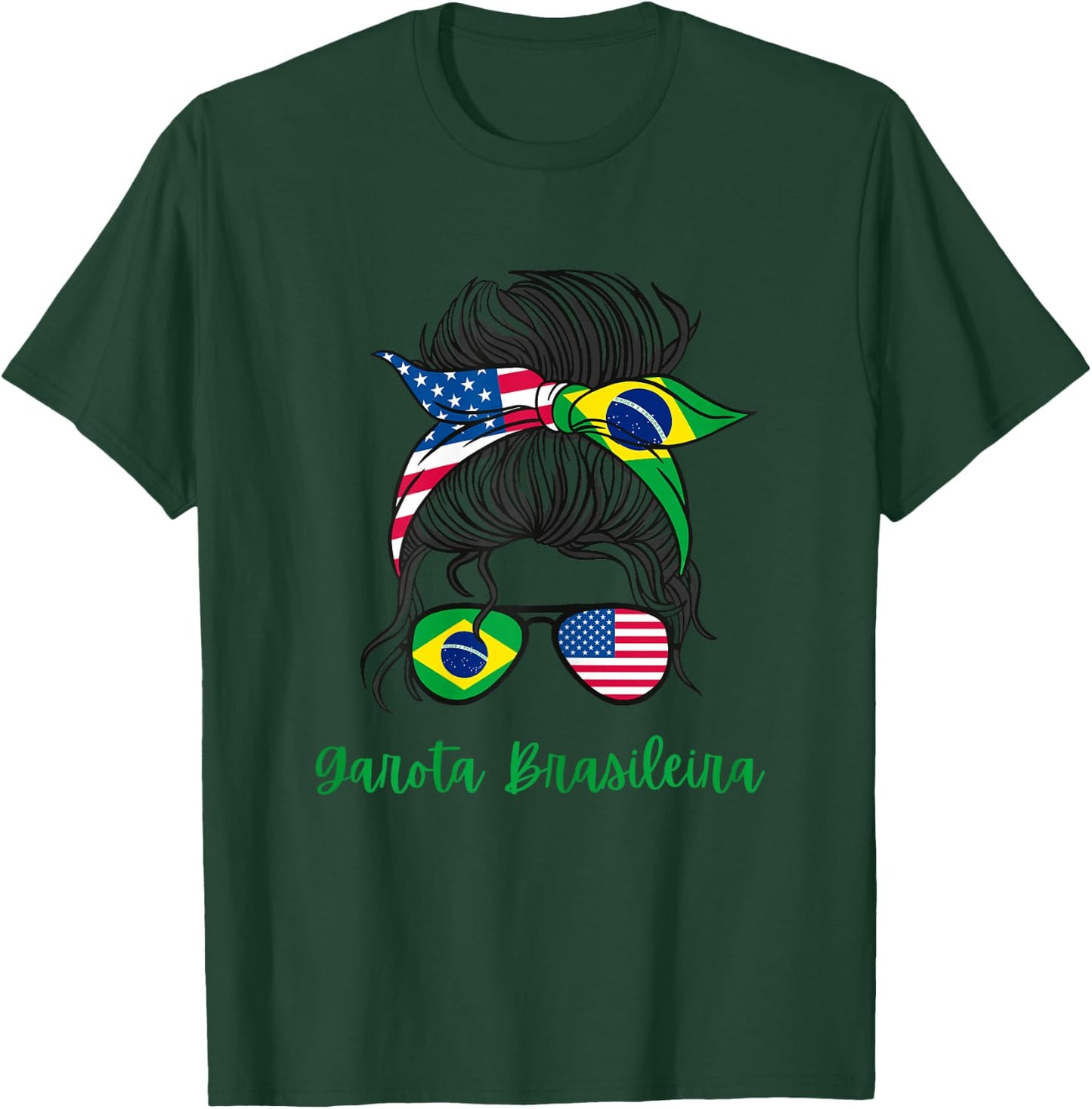 Brazil Girls USA American Brazilian Girl T-Shirt - T-Shirt | Forest