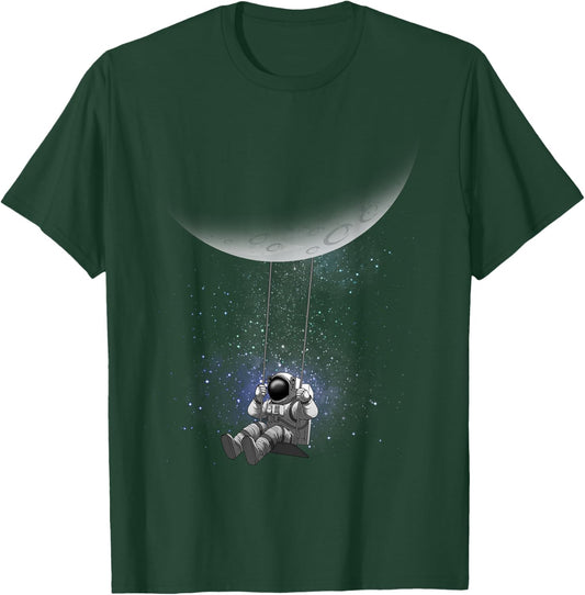 Space Themed Women Outer Space Moon Galaxy Astronaut T-Shirt - T-Shirt | Forest
