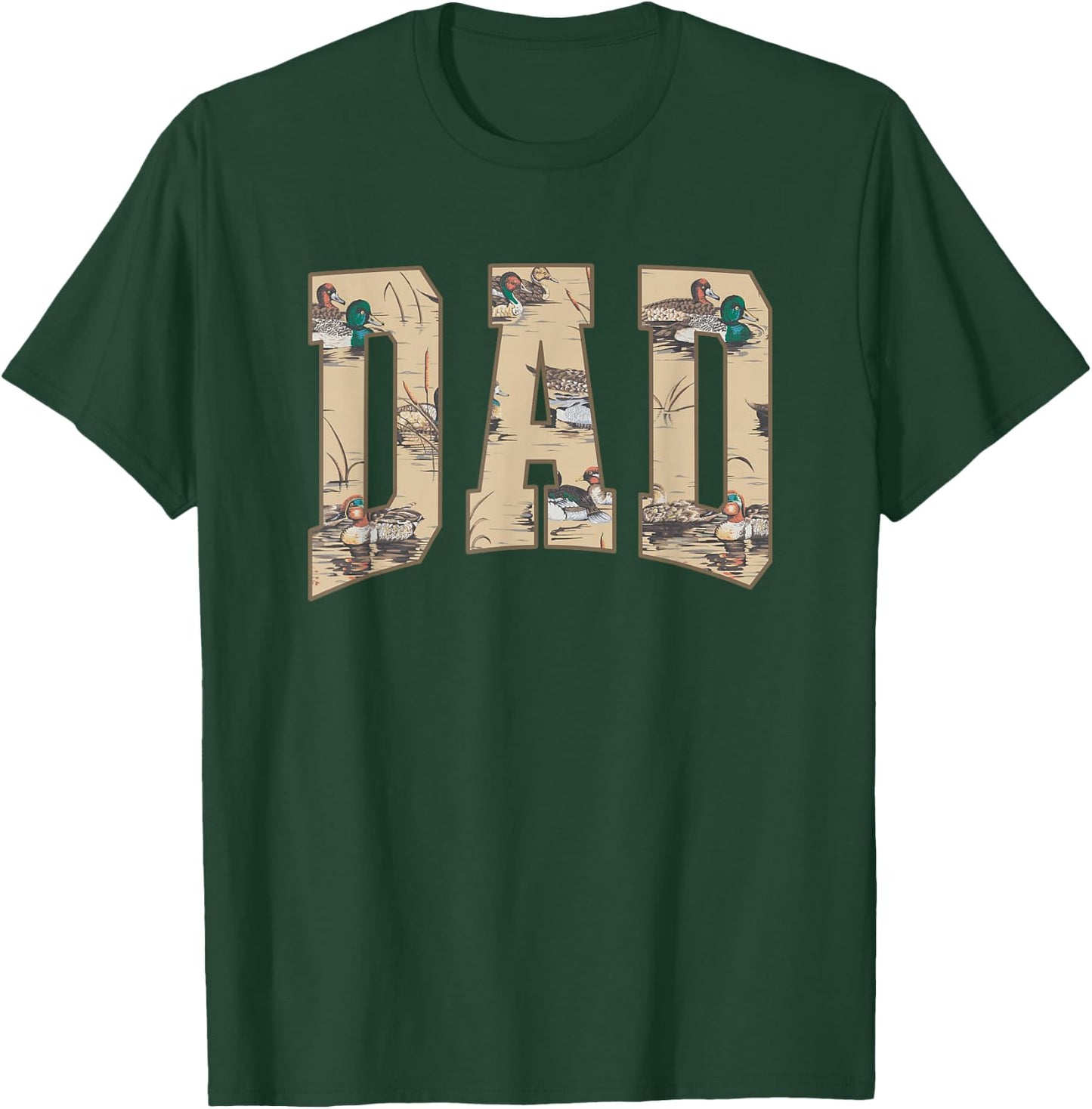 Hunting Dad Duck Camouflage Camo Waterfowl Duck Camo Men T-Shirt - T-Shirt | Forest