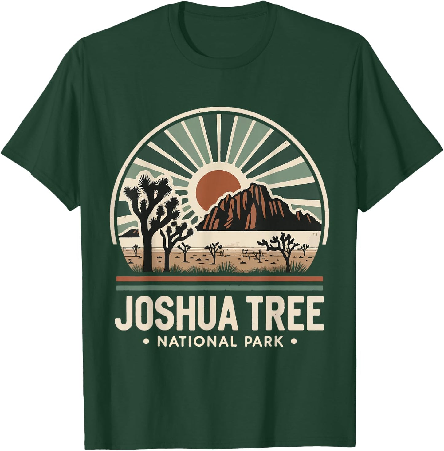 Joshua Tree National Park Retro Vintage Hike Camping Outdoor T-Shirt - T-Shirt | Forest