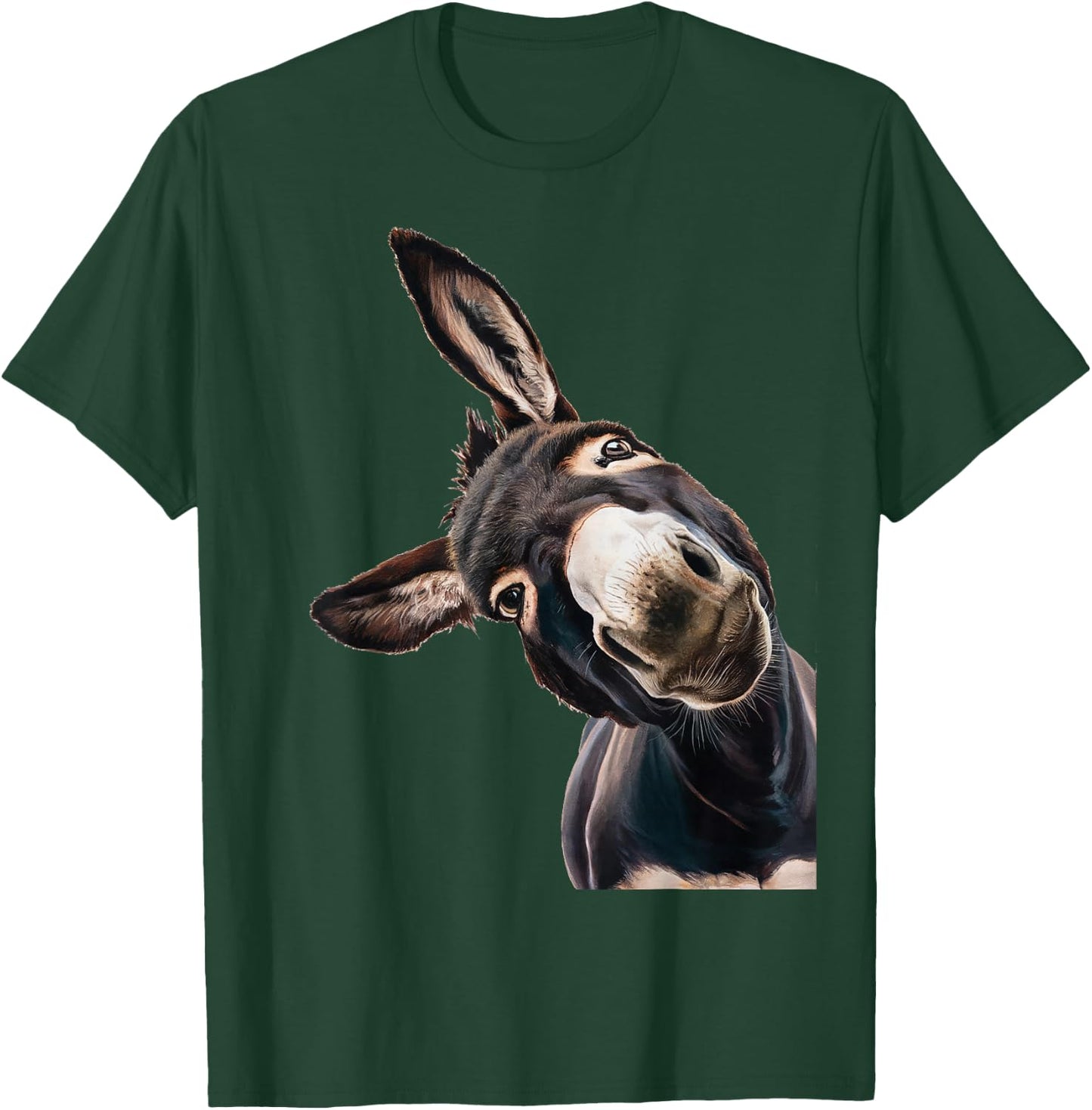 Funny Donkey Head Art Quirky Animal Lover Smile T-Shirt - T-Shirt | Forest