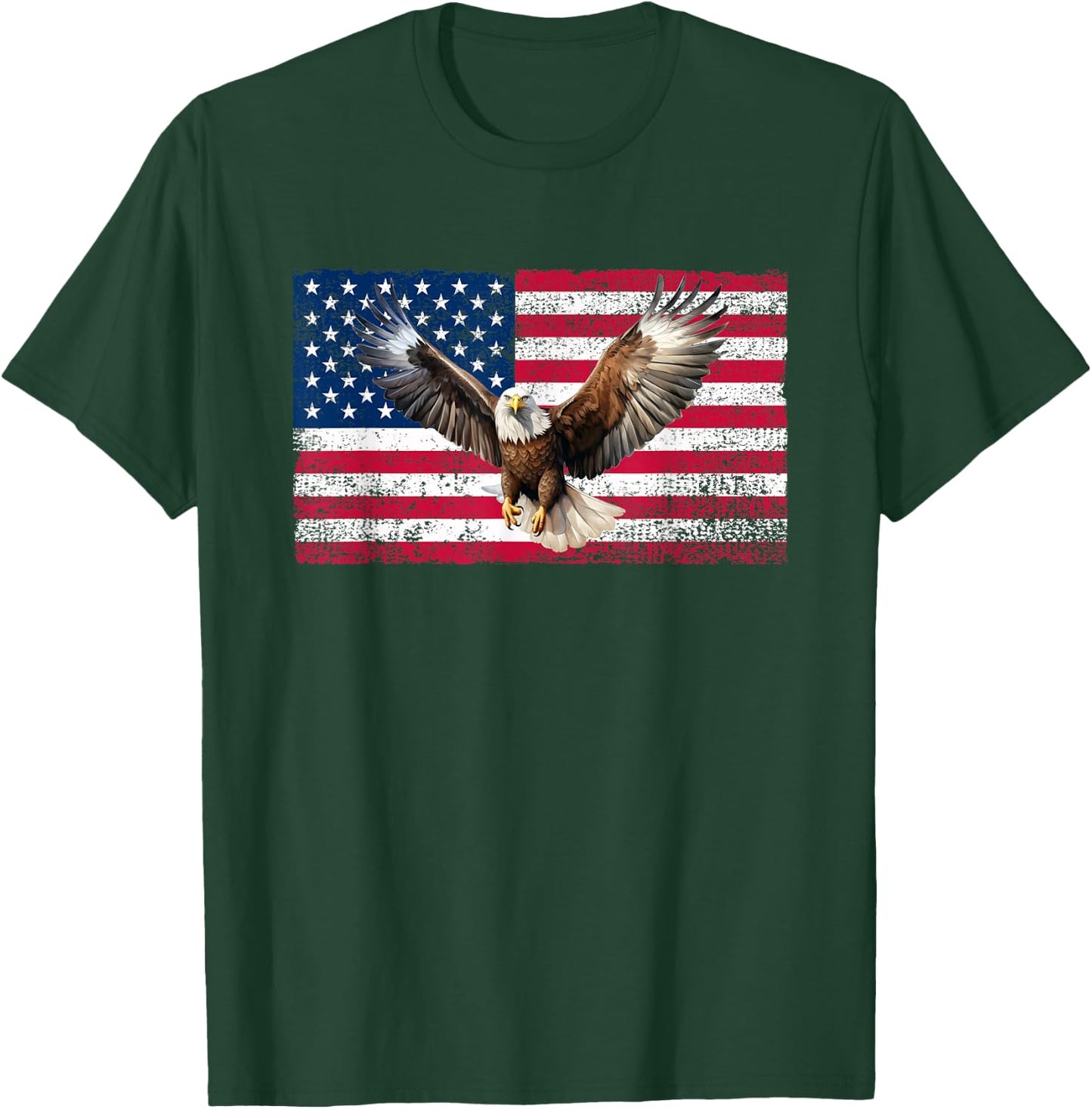 Patriotic Eagle 4th Of July USA American Flag T-Shirt - T-Shirt | Forest
