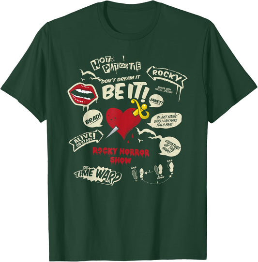 Rocky Horror Show Icons And Quotes T-Shirt - T-Shirt | Forest