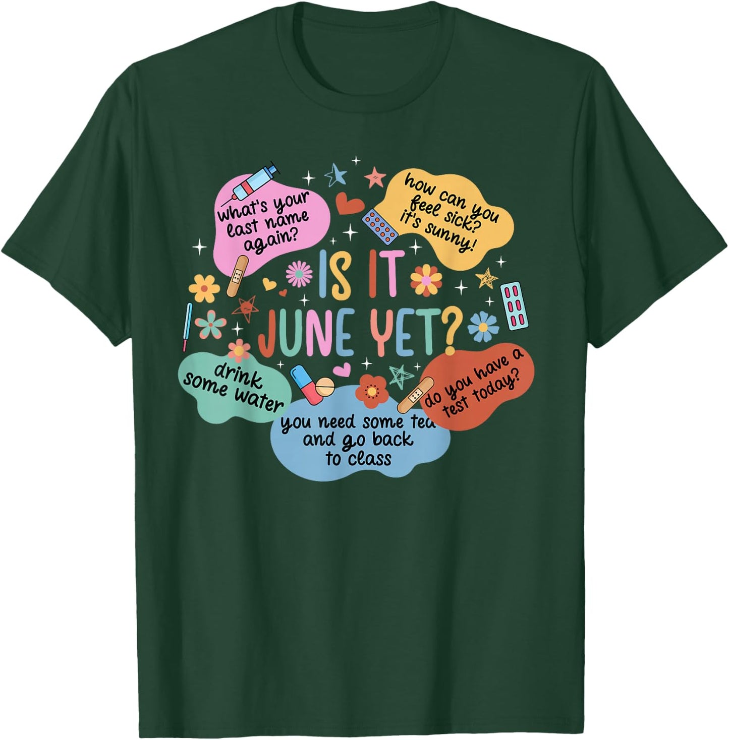School Nurse Funny School Nursing School Nurses Day T-Shirt - T-Shirt | Forest