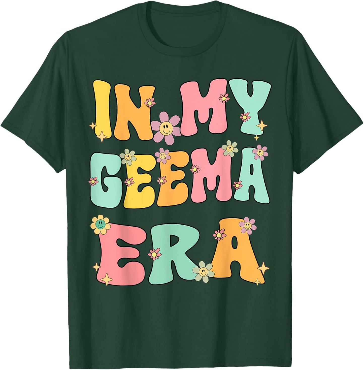 In My Geema Era Retro Groovy Geema Grandma Mothers day Cute T-Shirt - T-Shirt | Forest