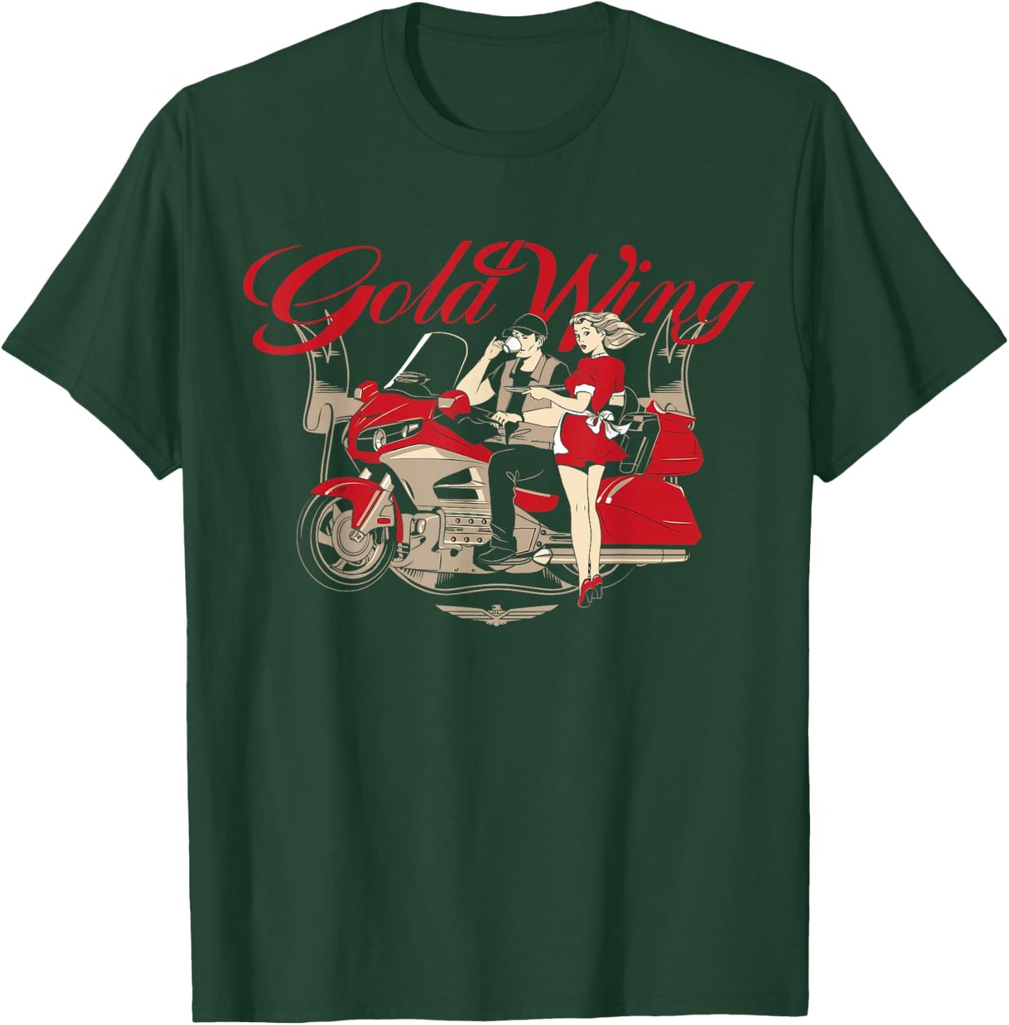 Goldwing Club Motorcycle Rider T-Shirt - T-Shirt | Forest