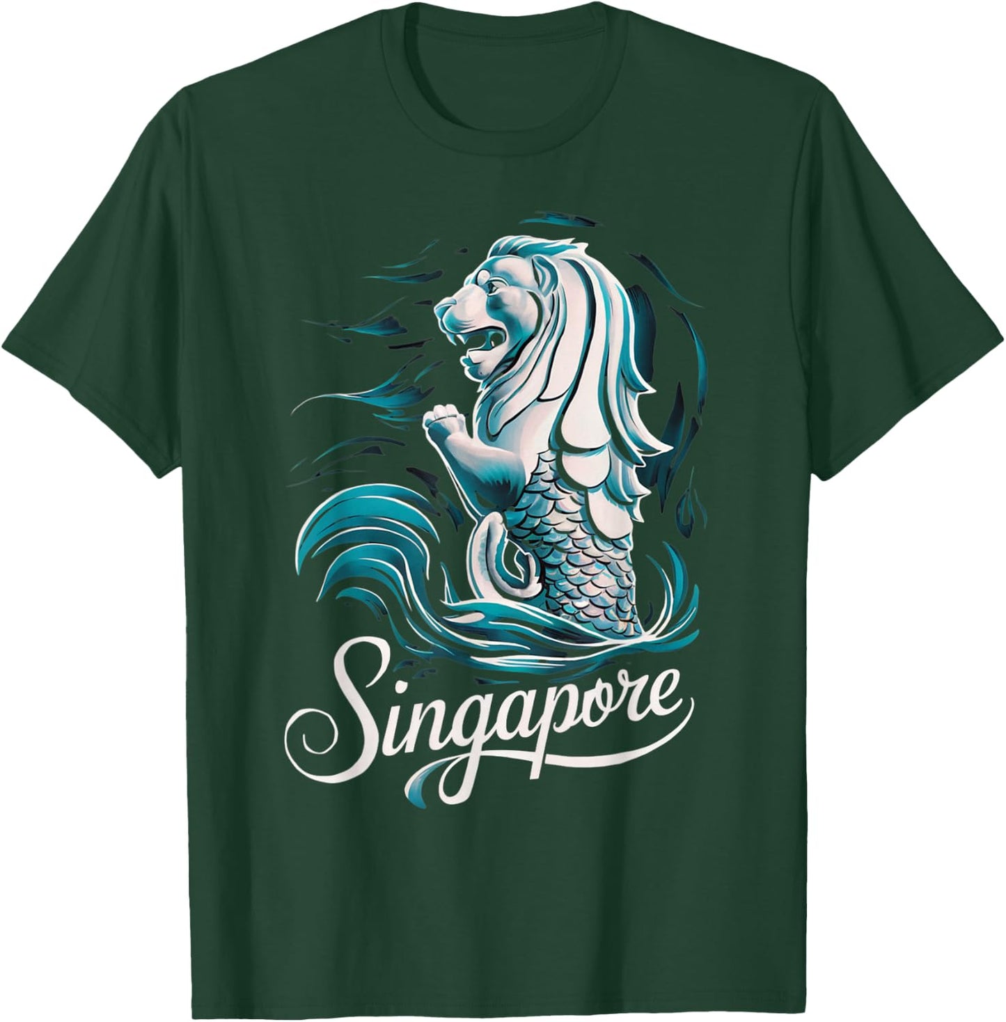 Beautiful Singapore Asia Travel Souvenir Merlion Lion T-Shirt - T-Shirt | Forest