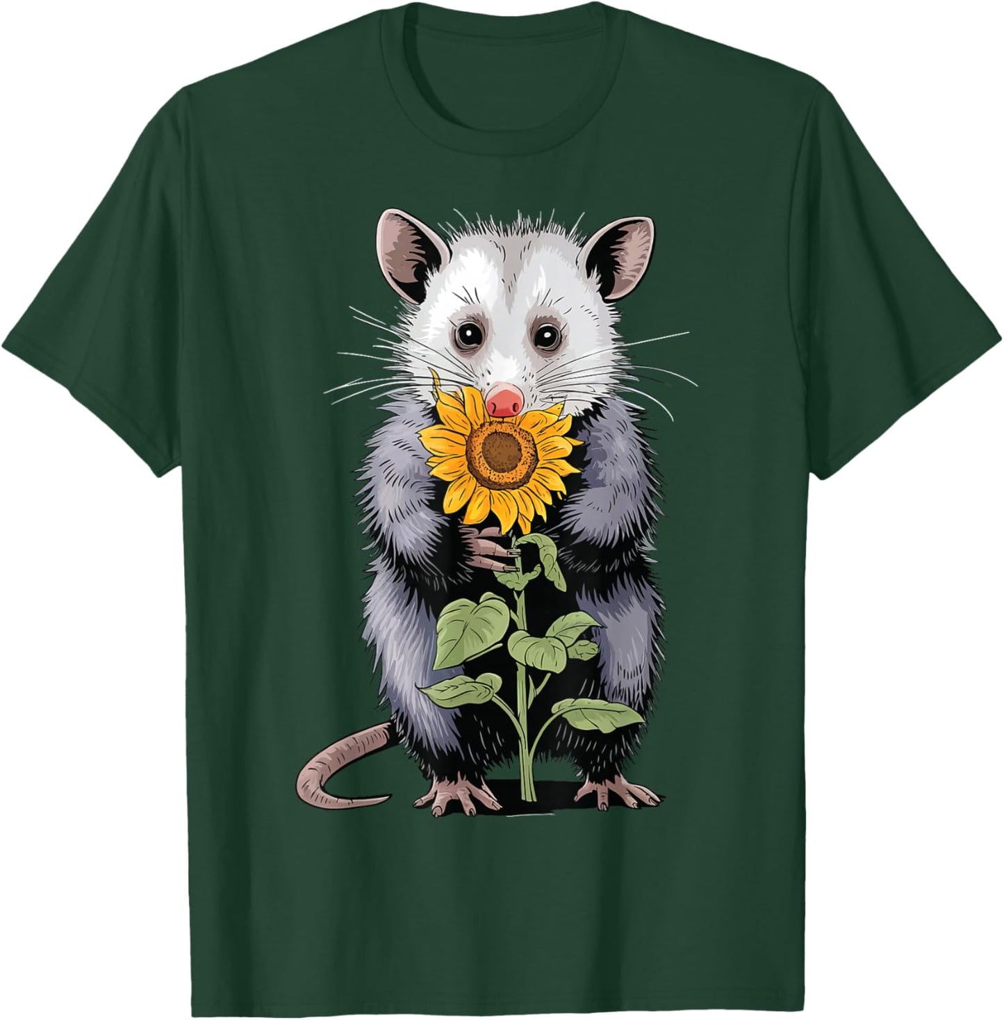 Opossum Sunflower T-Shirt - T-Shirt | Forest