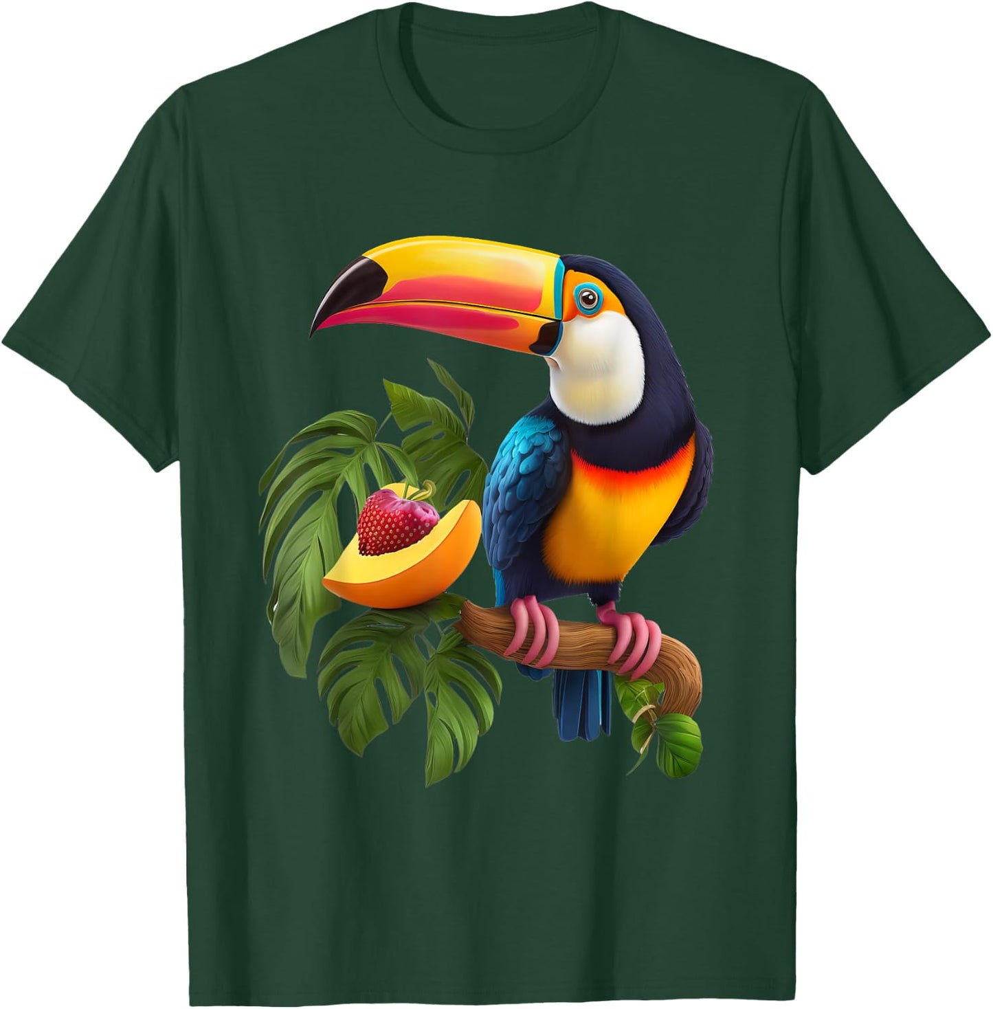 Colorful Toucan For Bird Lovers On A Branch In The Wild T-Shirt - T-Shirt | Forest