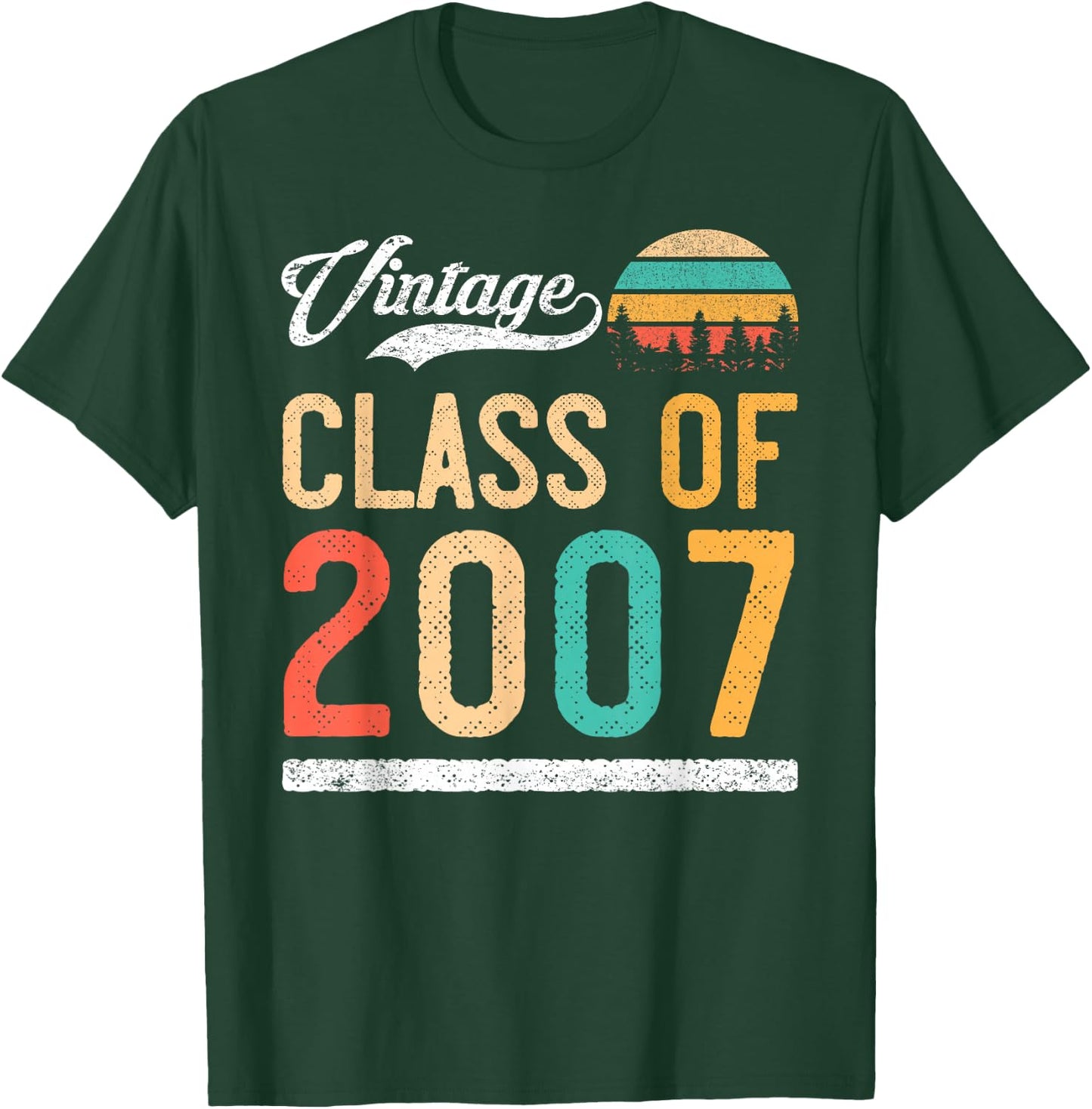 Vintage Class of 2007 High School or College Graduation T-Shirt - T-Shirt | Forest