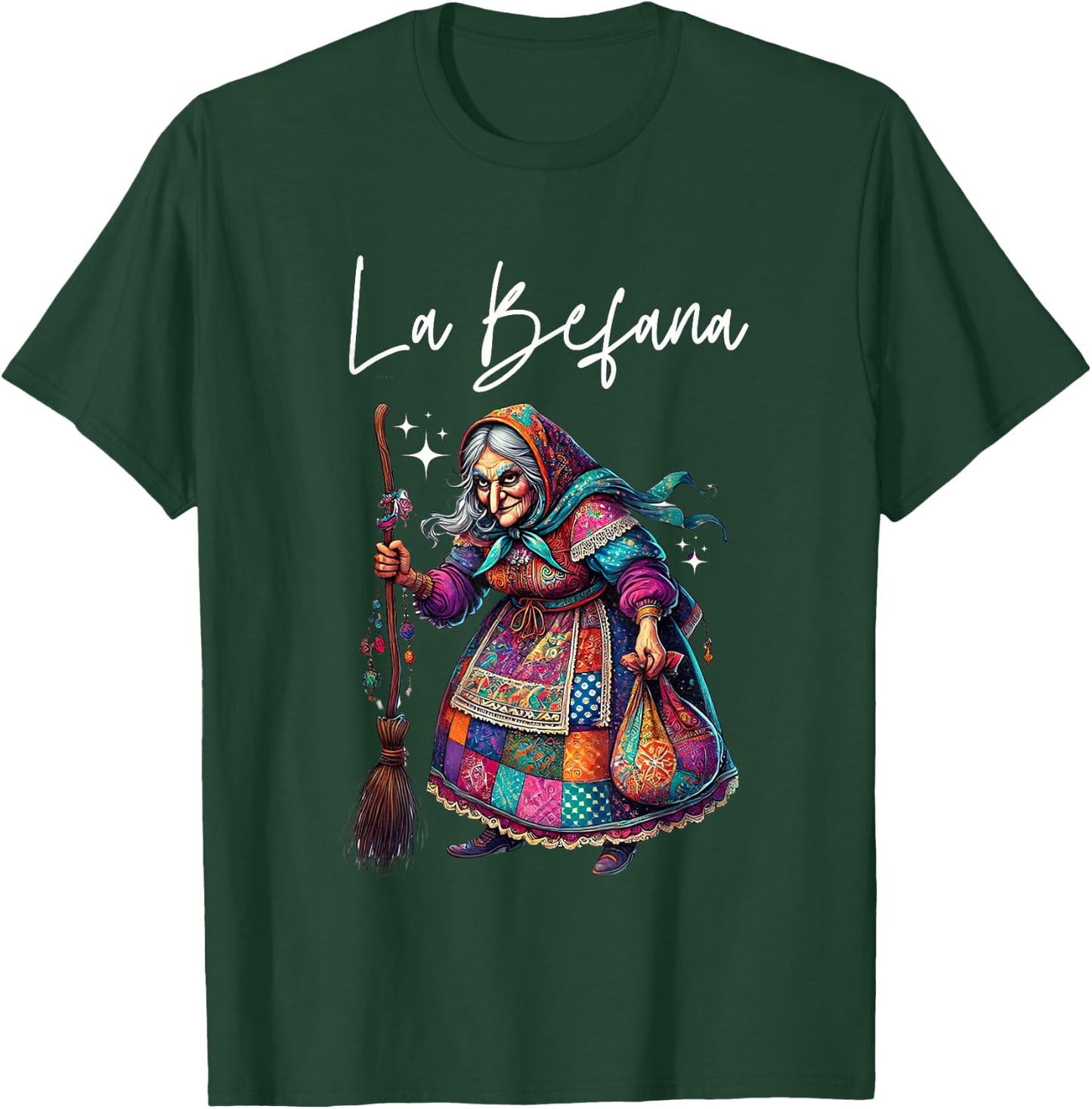 La Befana Christmas Witch, Kitchen-WItch T-Shirt - T-Shirt | Forest