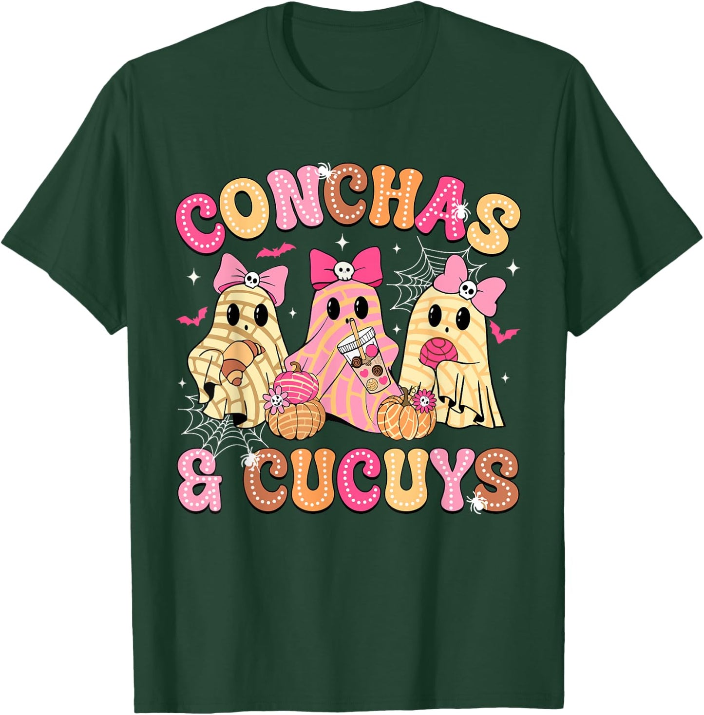 Cute Conchas And Cucuys Ghost Funny Mexican Halloween Ghost T-Shirt - T-Shirt | Forest
