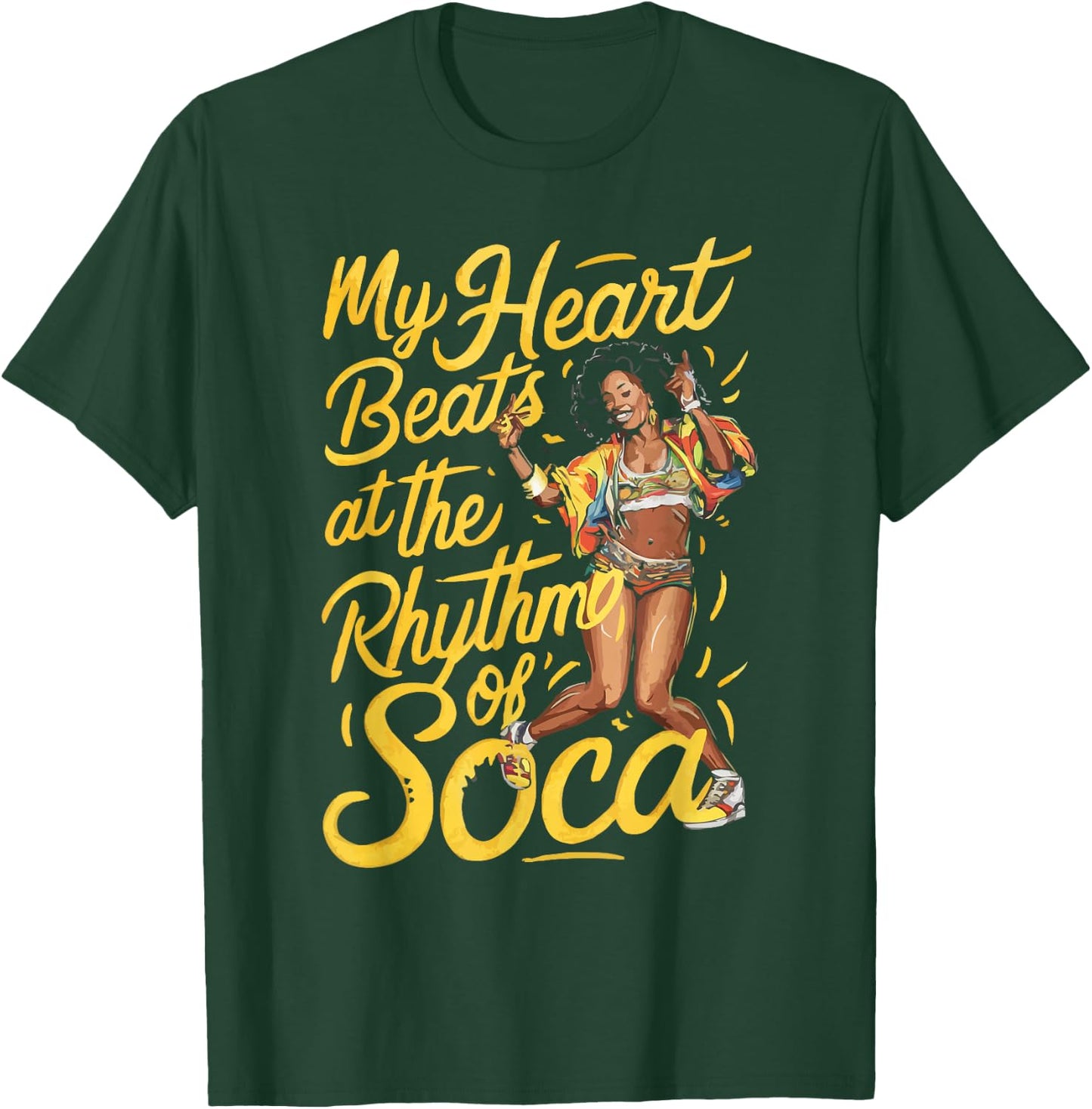 Soca Dancing Trinidad And Tobago Dancer Soca Music T-Shirt - T-Shirt | Forest