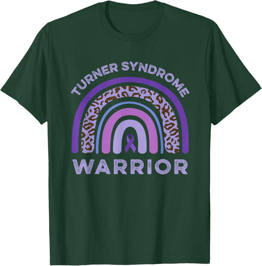 Turner Syndrome Warrior Rainbow Purple Ribbon Support Fight T-Shirt - T-Shirt | Forest