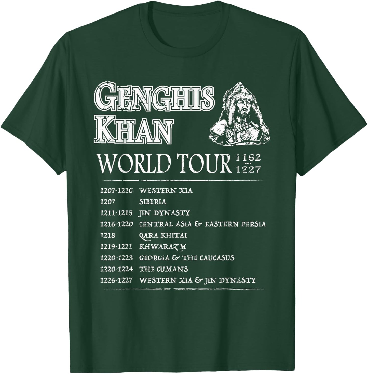 World Tour: Genghis Khan - Historic Mongolian Empire T-Shirt - T-Shirt | Forest