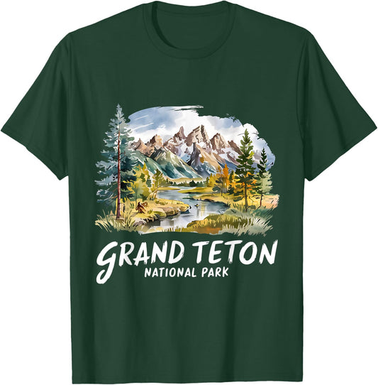 Grand Teton National Park Est 1929 Vintage National Park WY T-Shirt - T-Shirt | Forest
