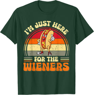 I'm Just Here For The Wieners Funny Wieners Hotdog For Kids T-Shirt - T-Shirt | Forest