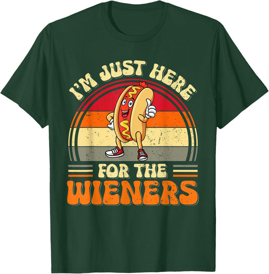 I'm Just Here For The Wieners Funny Wieners Hotdog For Kids T-Shirt - T-Shirt | Forest