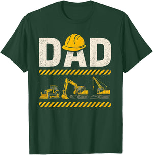 Funny Dad Construction Excavator Matching Family Fathers Day T-Shirt - T-Shirt | Forest