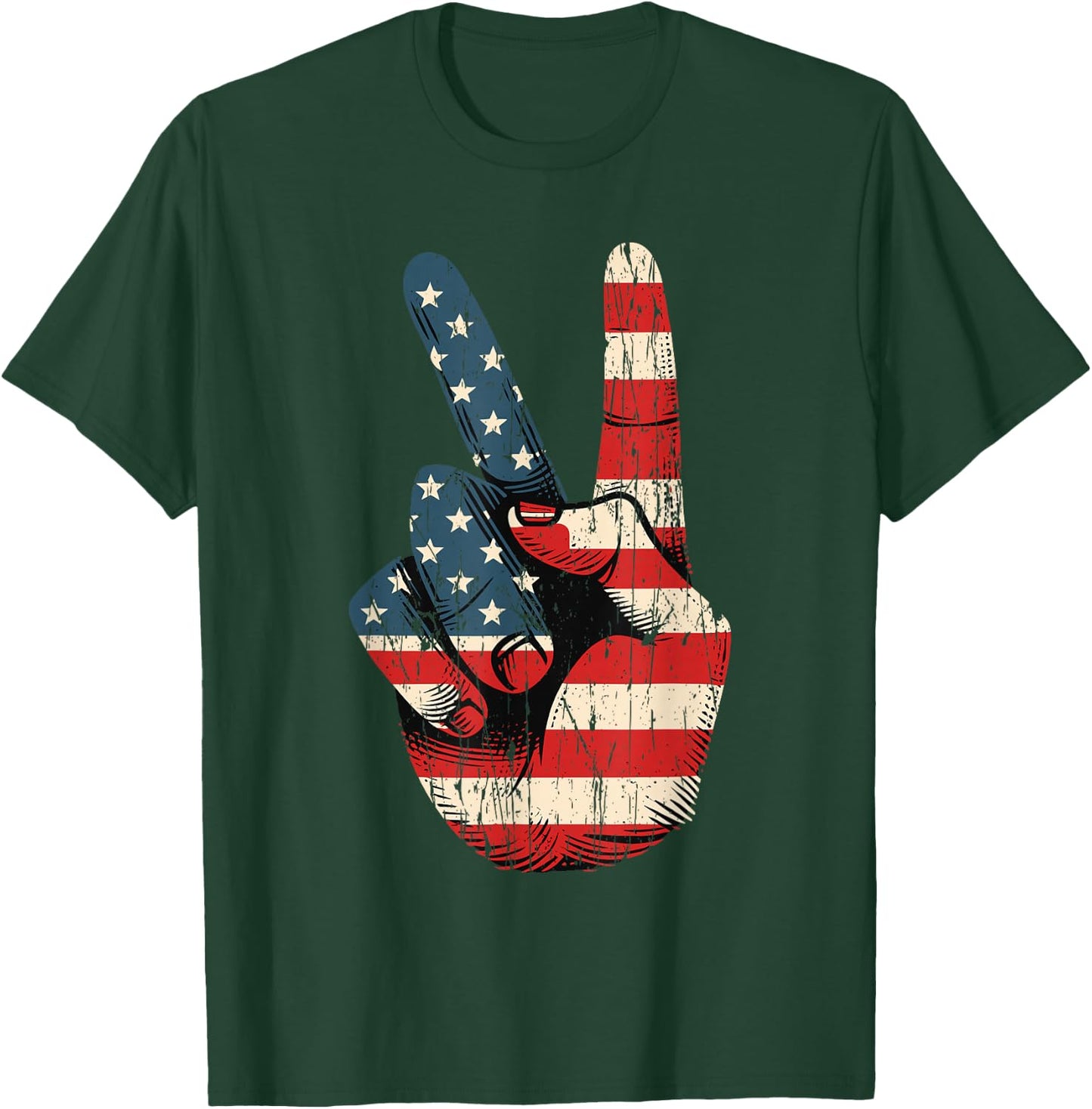 Retro Peace Sign Vintage 60's 70's Hippie T-Shirt - T-Shirt | Forest