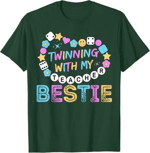 Twin Day Friends Teacher Twinning with My Bestie Matching T-Shirt - T-Shirt | Forest