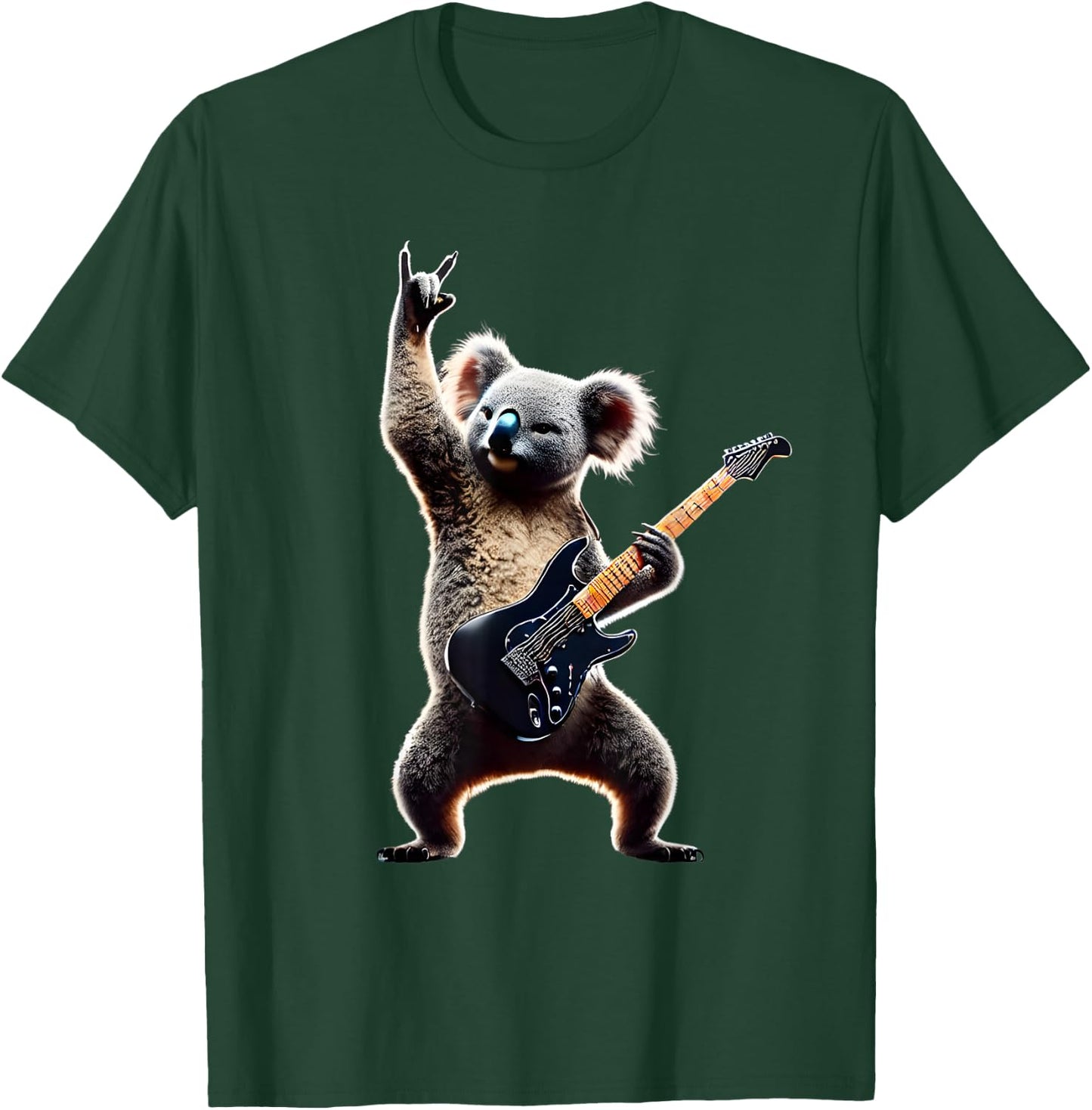 Rock Koala With Electric Guitar Music Koalas T-Shirt - T-Shirt | Forest