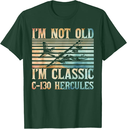 C-130 Hercules American USA Military Airplane T-Shirt - T-Shirt | Forest