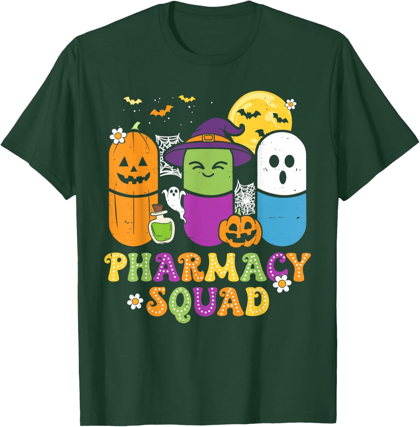 Halloween Pharmacy Squad PIlls Costume Pharmacist Women Men T-Shirt - T-Shirt | Forest