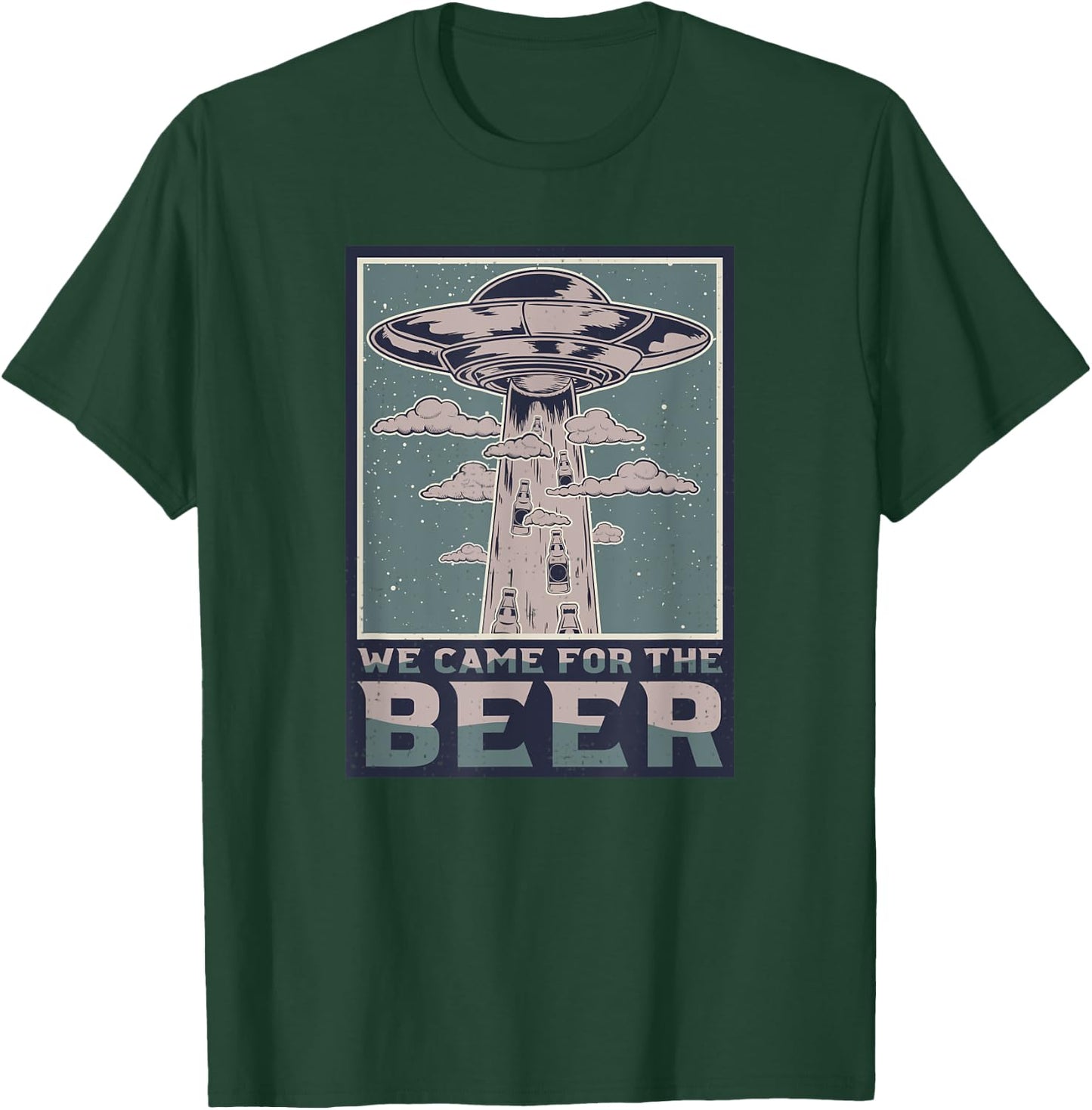 Ufo Abduction Beer Lovers Funny Alien Spacecraft T-Shirt - T-Shirt | Forest