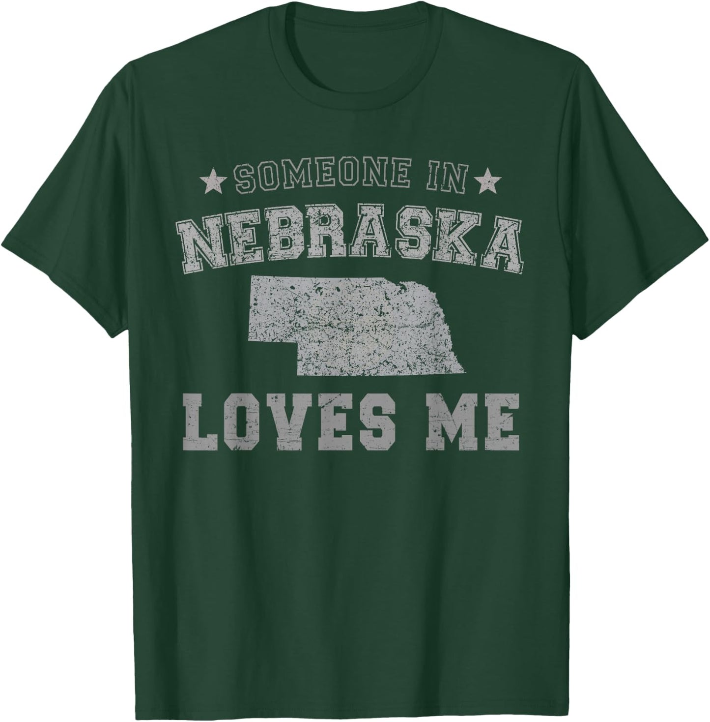 Someone In Nebraska Loves Me Heart Vintage State T-Shirt - T-Shirt | Forest