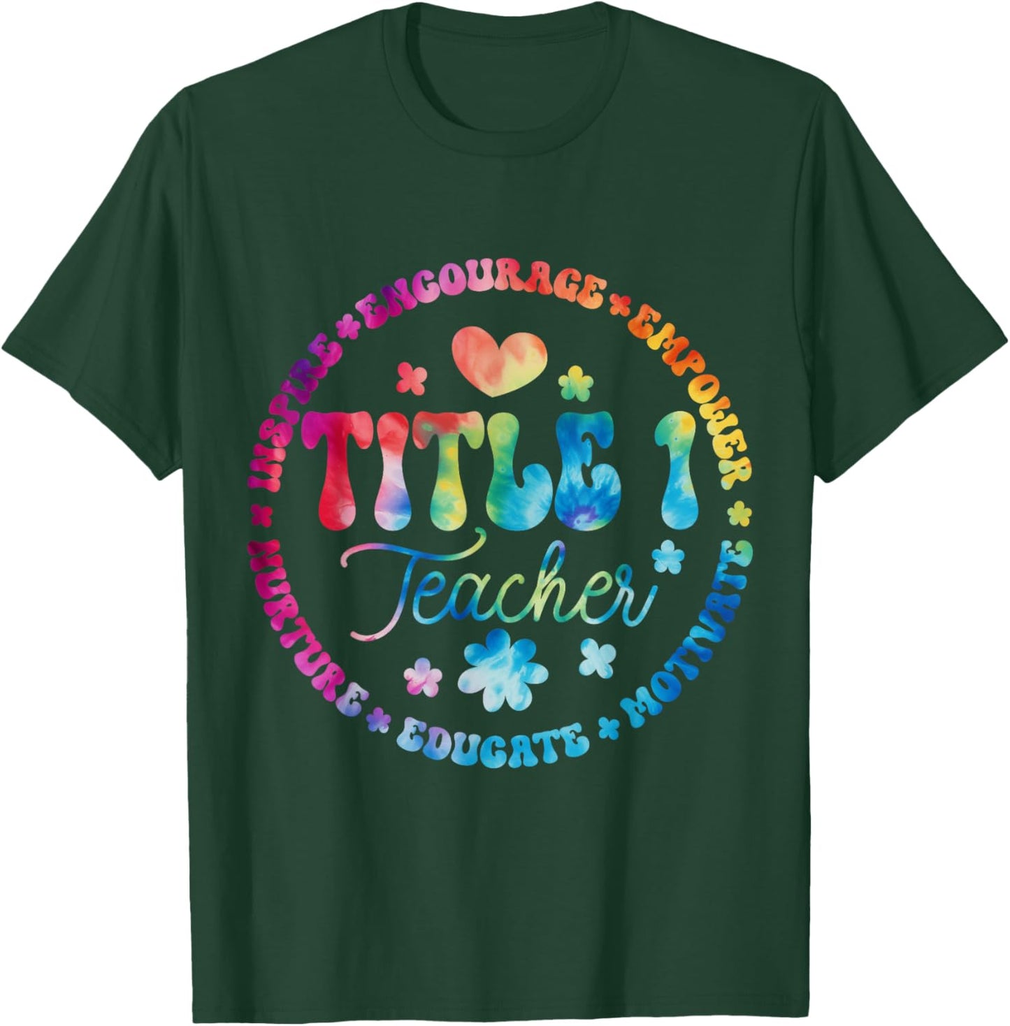 Groovy Title 1 teacher squad cute title 1 Reading T-Shirt - T-Shirt | Forest