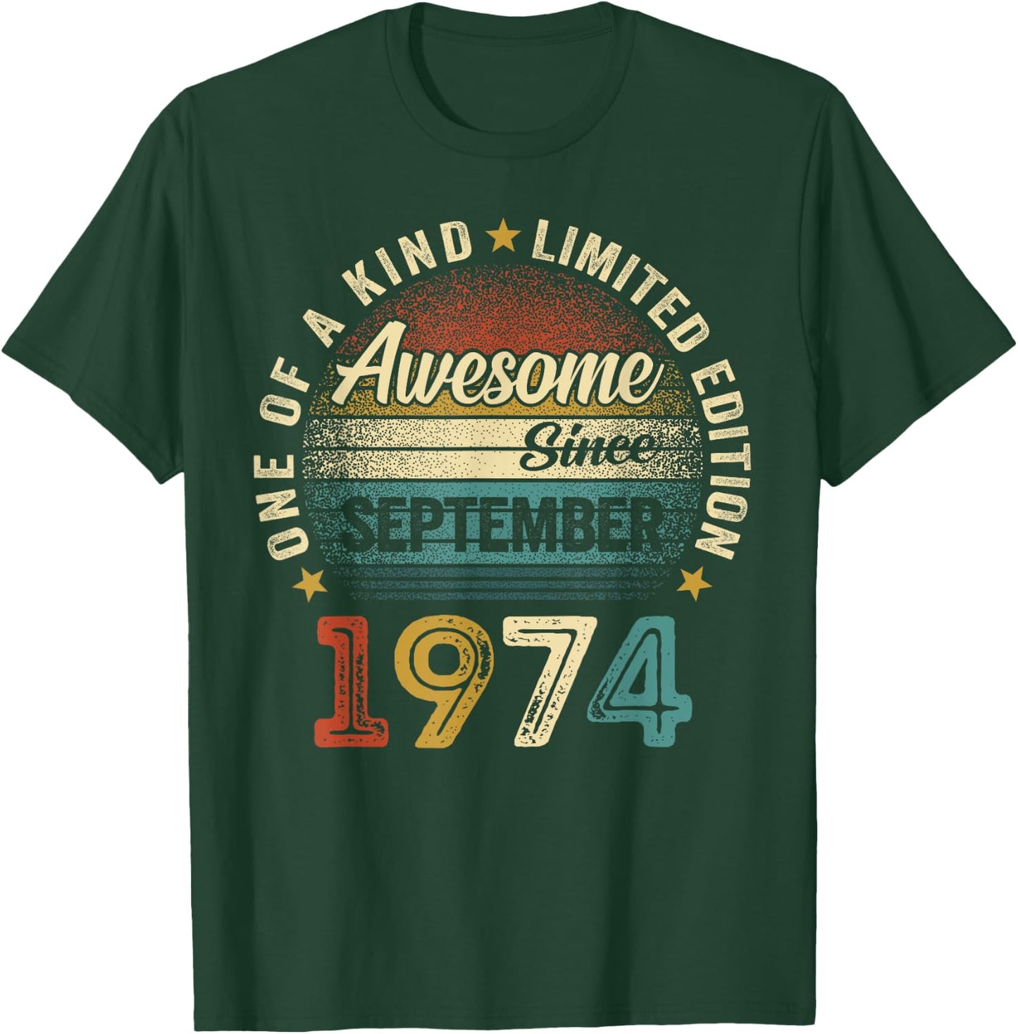 50 Year Old Vintage Born In September 1974 50th Birthday Men T-Shirt - T-Shirt | Forest